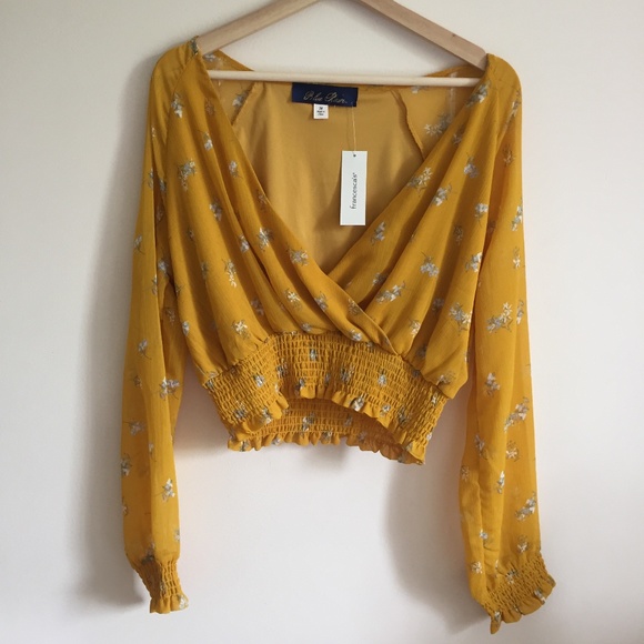 FRANCESCA'S Blue Rain Coachella Boho Crop Top NWT - Picture 2 of 10